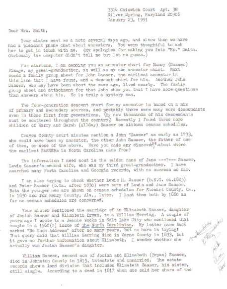 Letter from Muriel Lewis pg 1small