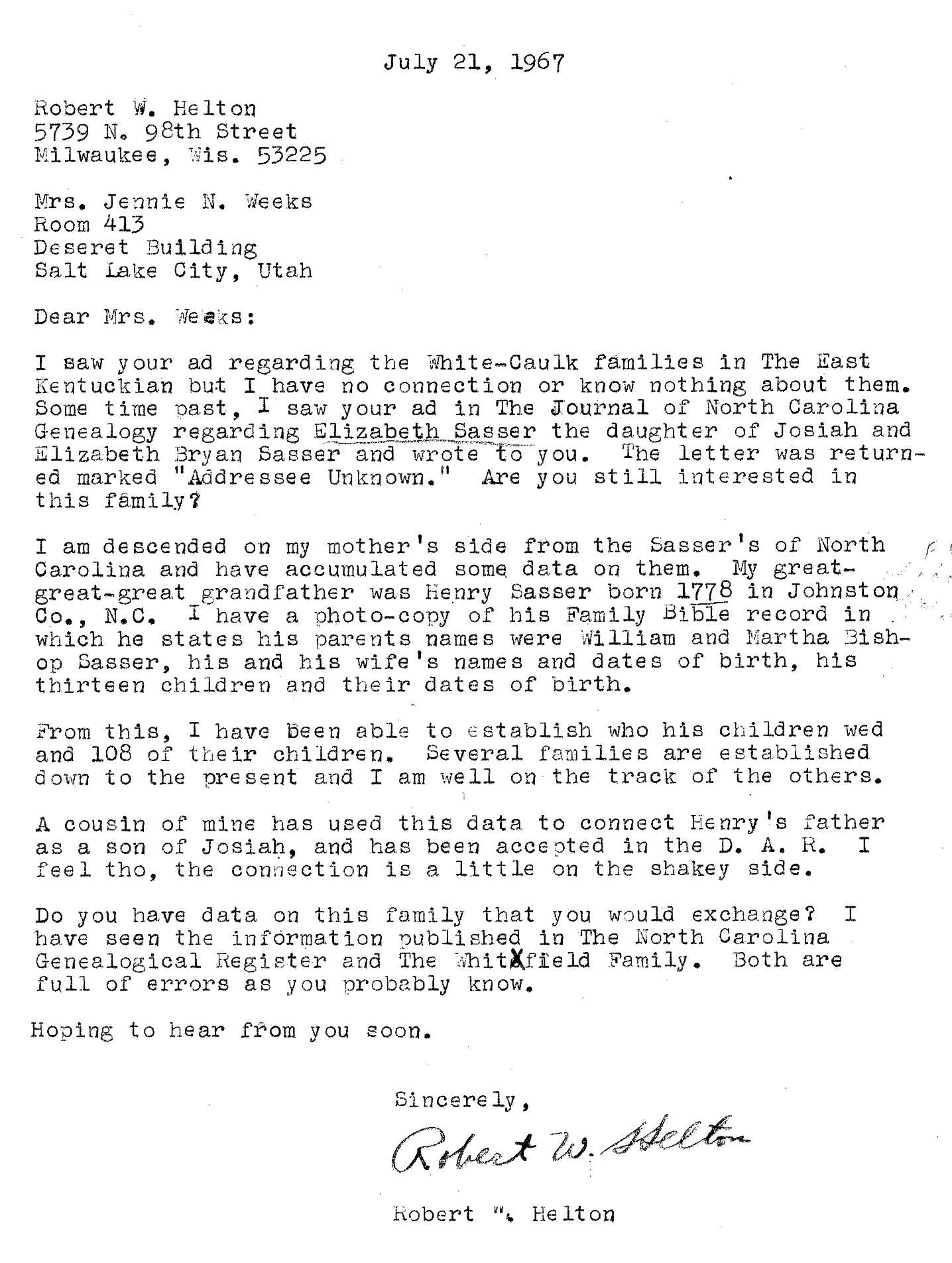 Letter from Robert Helton 2small