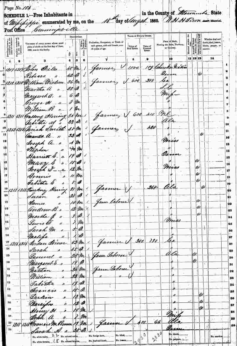 1860 Census Collins