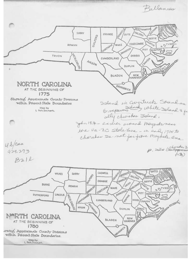North Carolina Map 1780