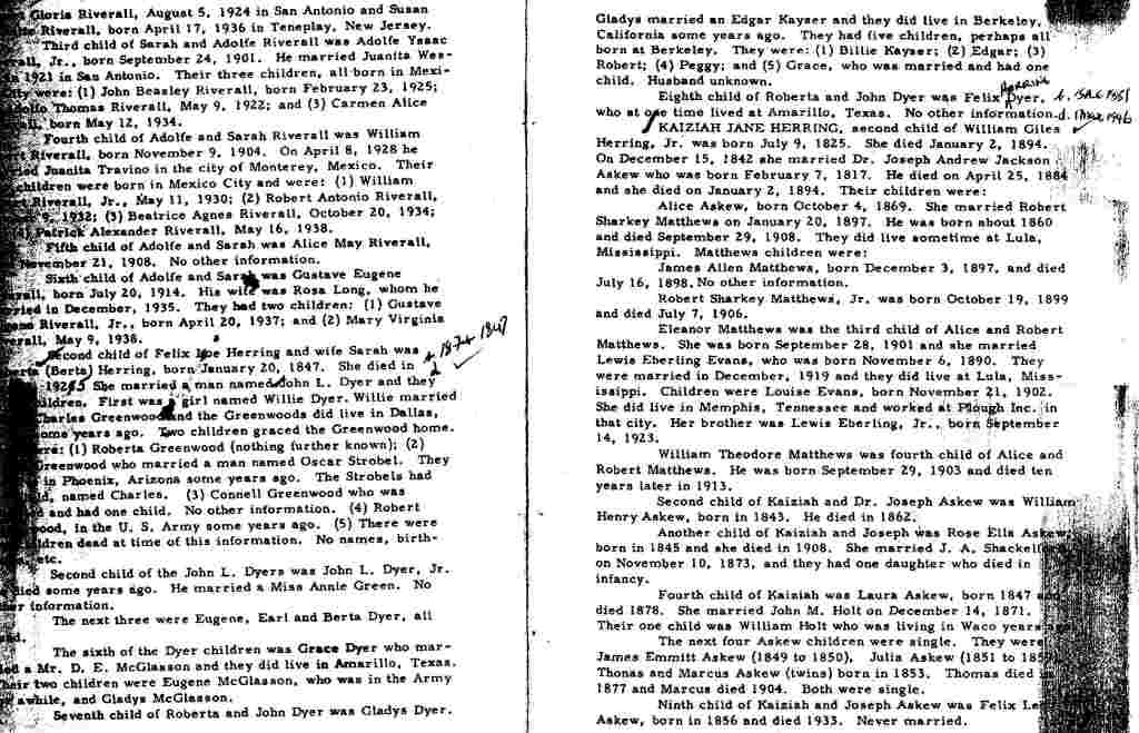 William Herring Family pg 6 and 7