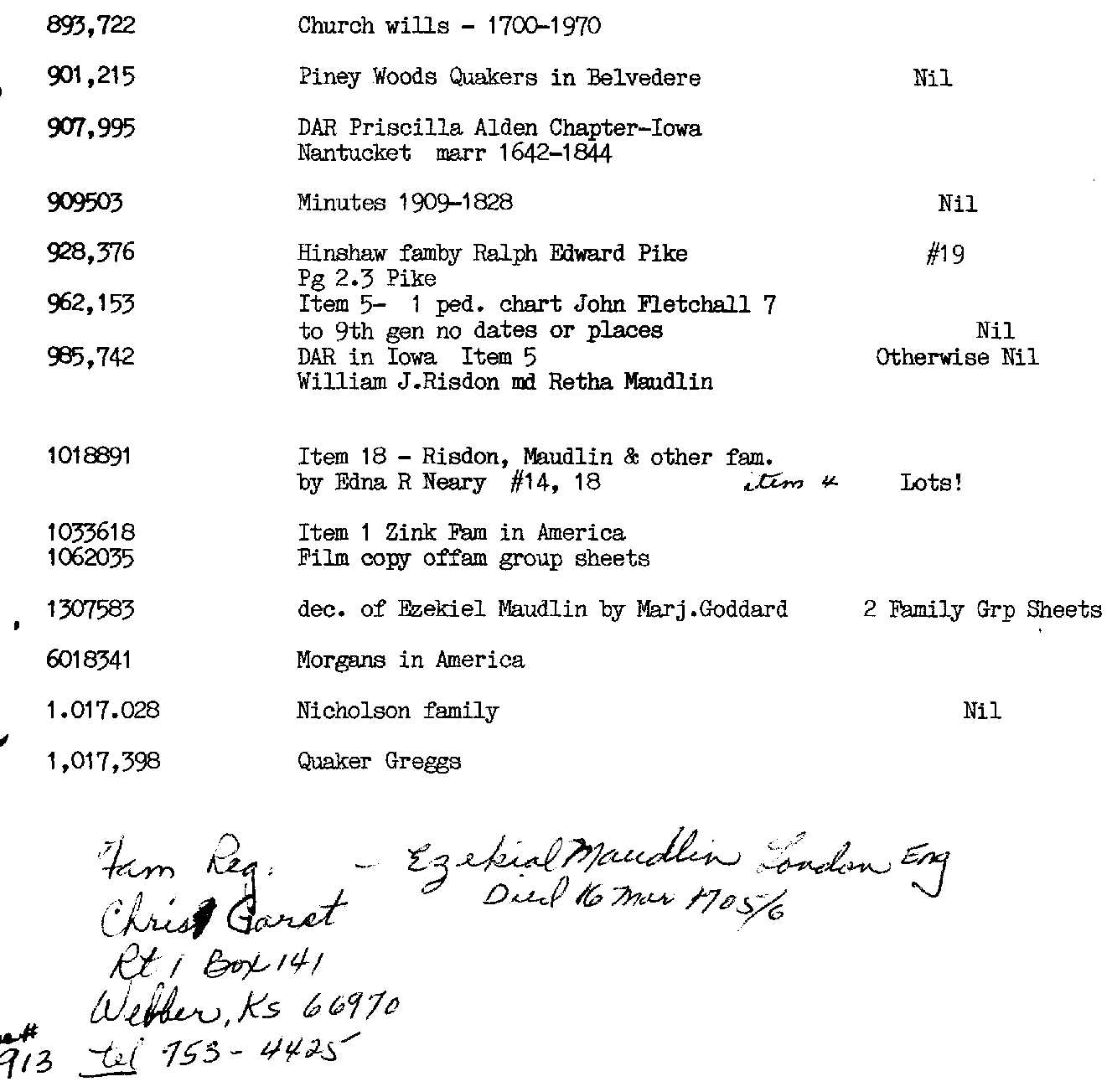 Wills and Deed Research Index pg 2