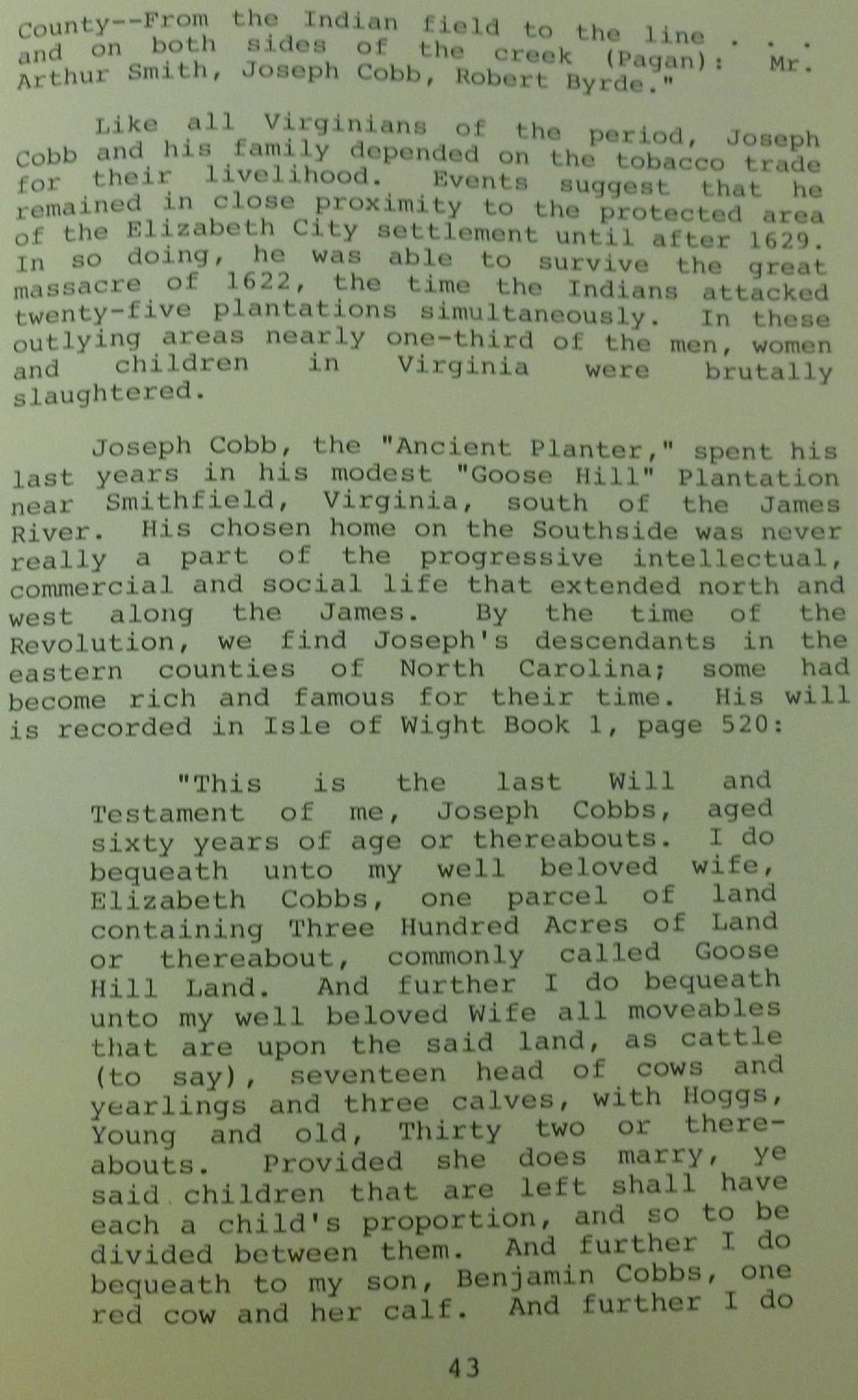 Chipping North Parish Register pg 43