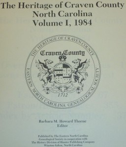 Herritage of Craven Co. NC Vol 1 1984