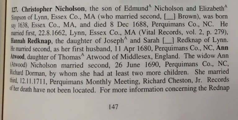 Order Of First Families Of North Carolina – Registry Of Ancestors Vol ...