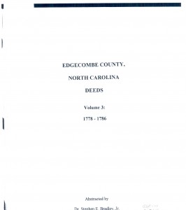 Edgecombe Deeds 1778-1786