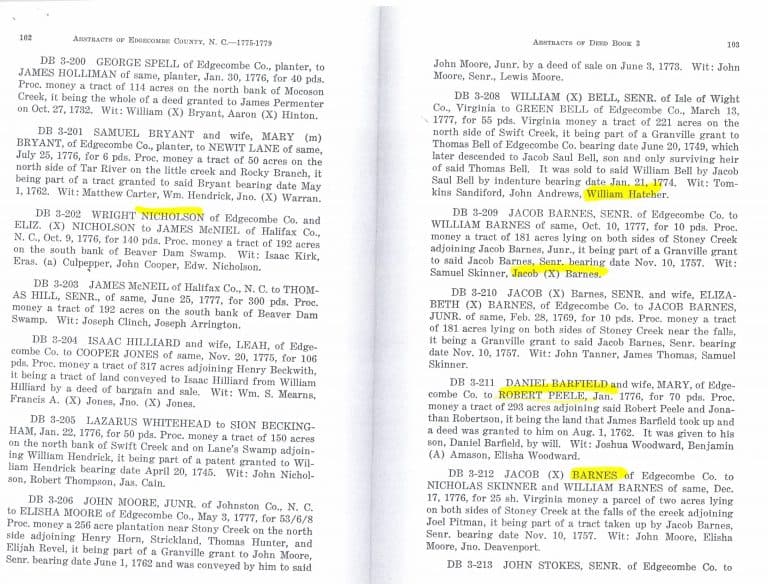 Edgecombe Abstracts of Deeds 1775-1779 Book III – William Hatcher ...